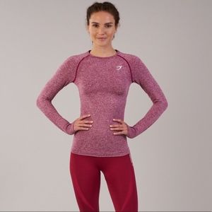 Gymshark Vital Seamless Long Sleeve in Beet Marl